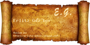 Erlitz Gábor névjegykártya