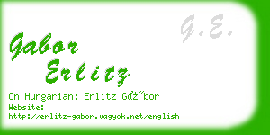 gabor erlitz business card